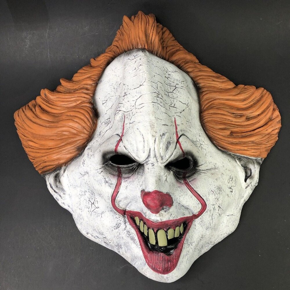 Pennywise Latex Half Mask Adult Size Evil Clown Circus Scary Halloween Costume
